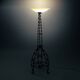 lampadaire en fer forgé et verre opalin, Art Déco, années 1930