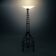 wrought iron glass opaline floor lamp, Art Deco, 1930s