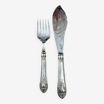 English silver plated fish service