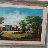 Landscape painting oil on canvas signed modanesi - canvas 70x50 cm - sabine countryside