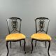 Paire de chaises Napoléon III marquetées et incrustées de nacre, XIXe Siècle