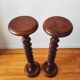 Pair of turned wooden pedestals
