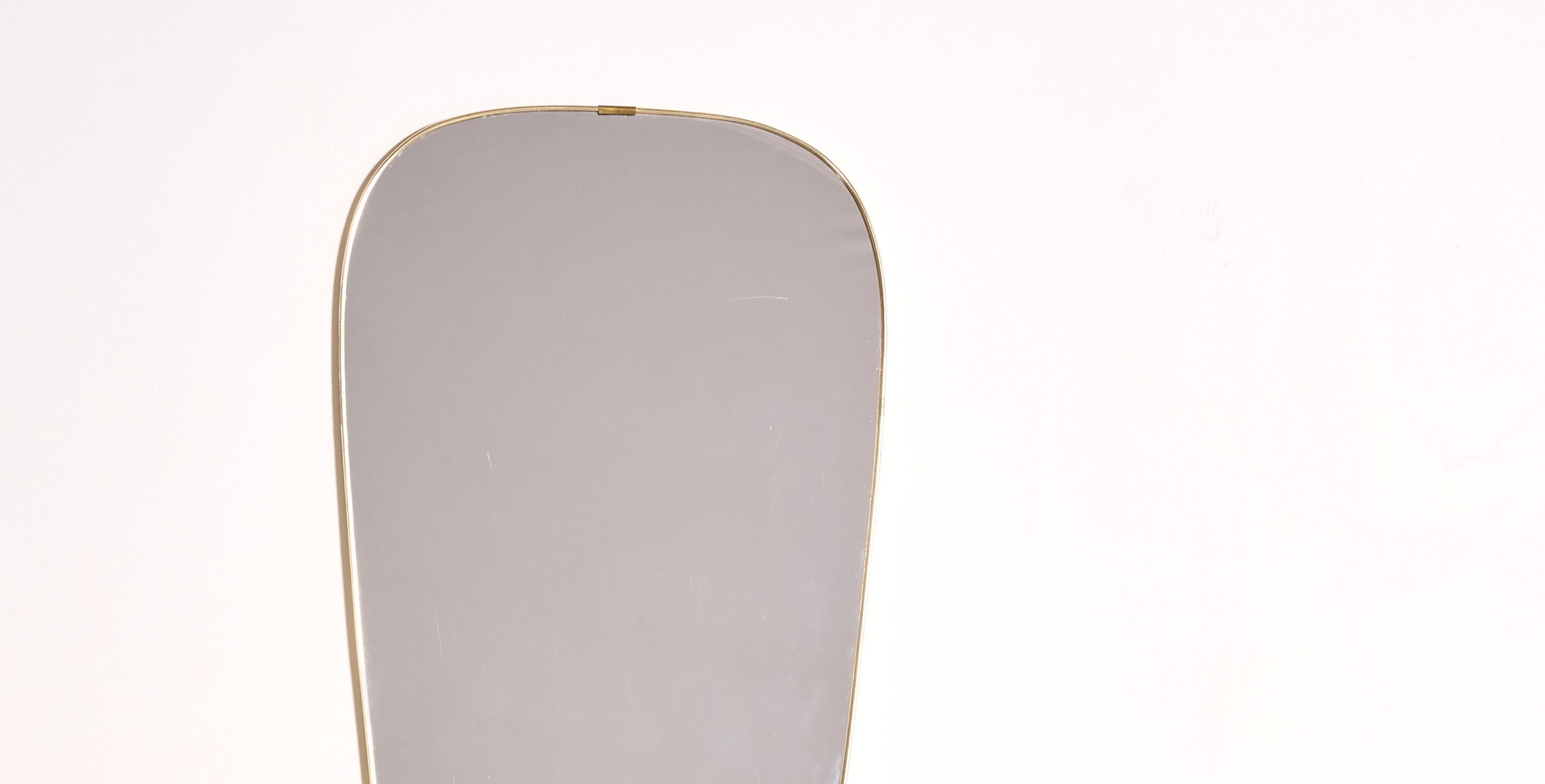 Vintage brass mirror, H77cm