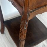 Nightstand / side table in wood and marble, late 19th century.