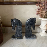 Pair of marble horse bookends