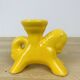 Vintage yellow ceramic horse candle holder