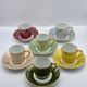 Set of 6 multicoloured moka cups in Limoges fine porcelain.