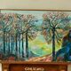 Huile sur toile suédoise originale vintage – « Arbres d'automne »