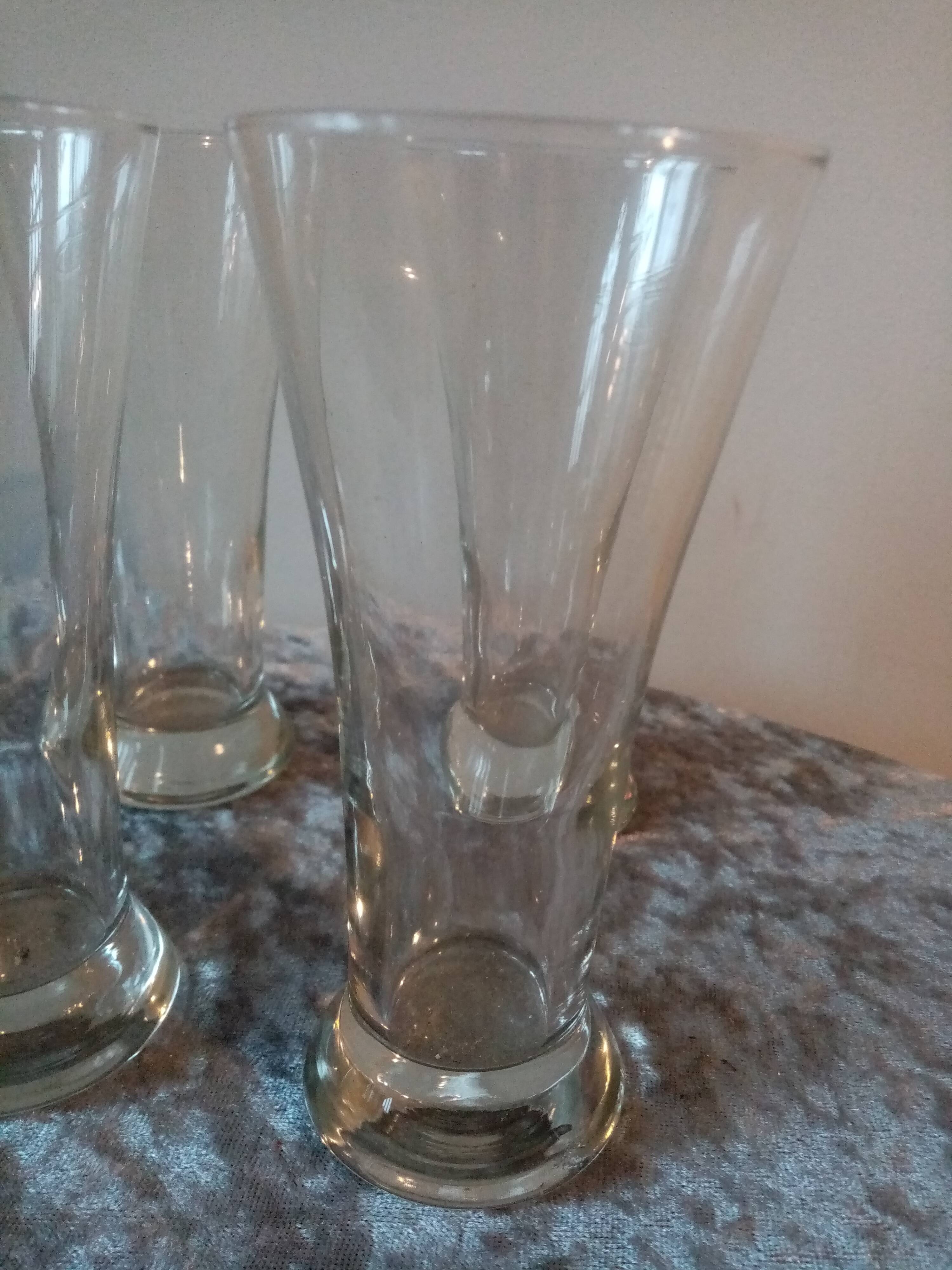 Set of 6 old mouth-blown bistro pastis glasses