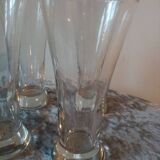 Serie de 6 ancien verres a pastis de bistrot souffle bouche