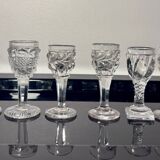 Cabaret set Baccarat 8 glasses and silver plated tray