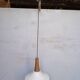 Louis Kalff pendant lamp ep 1960 Scandinavian glass and teak