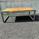Vintage chrome and wood coffee table, 1970s