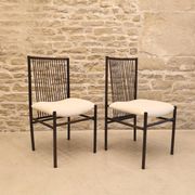 Pair of sculptural chairs, Brazilian design, Joaquim Tenreiro, 1950