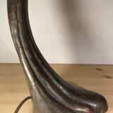 Art Deco organic mushroom bronze Murano bubble glass desk lamp