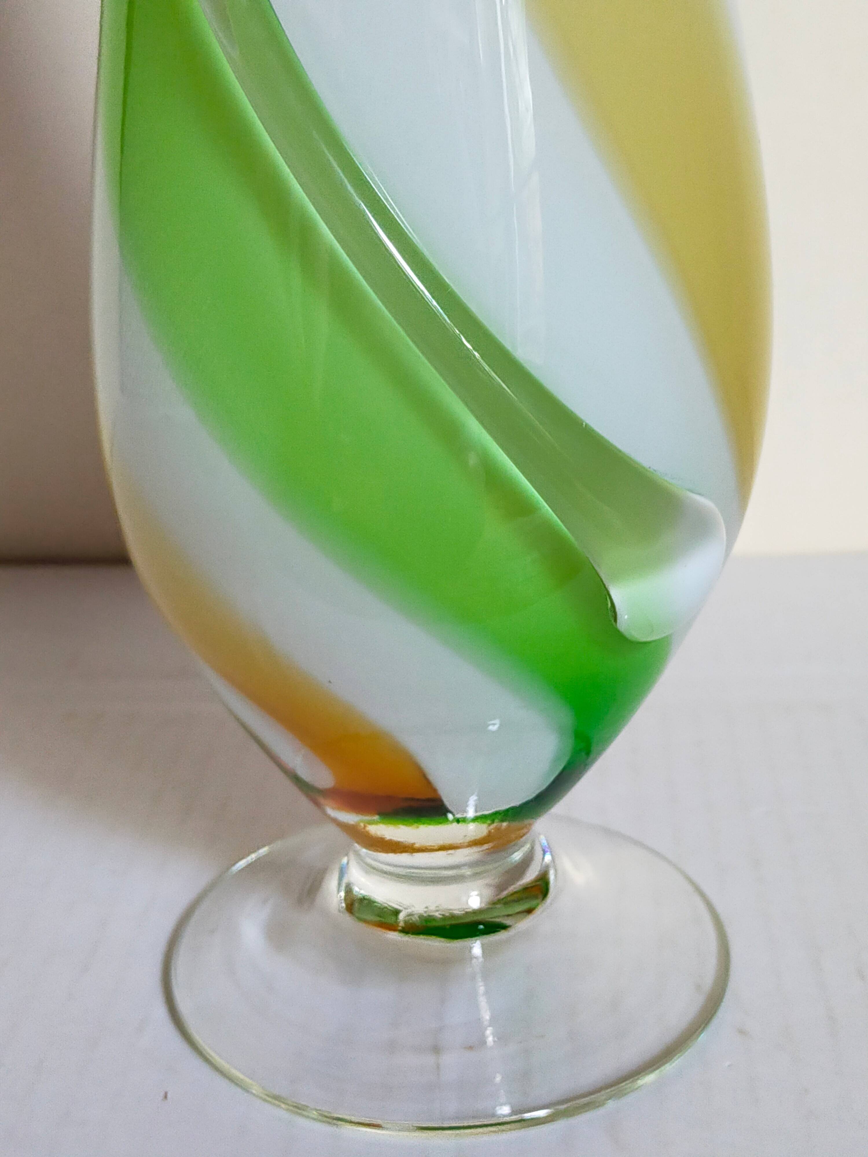 Vintage two-tone glass vase 39 cm