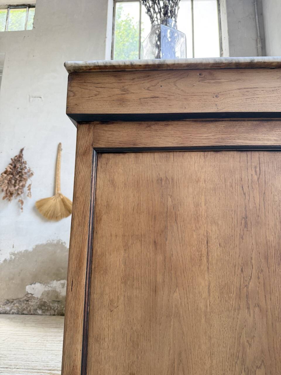 Oak and marble counter 1950