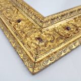 1940s Italian Mirror in Golden Wood Frame