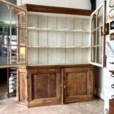 Buffet 2 corps vitré en bois, XIXème