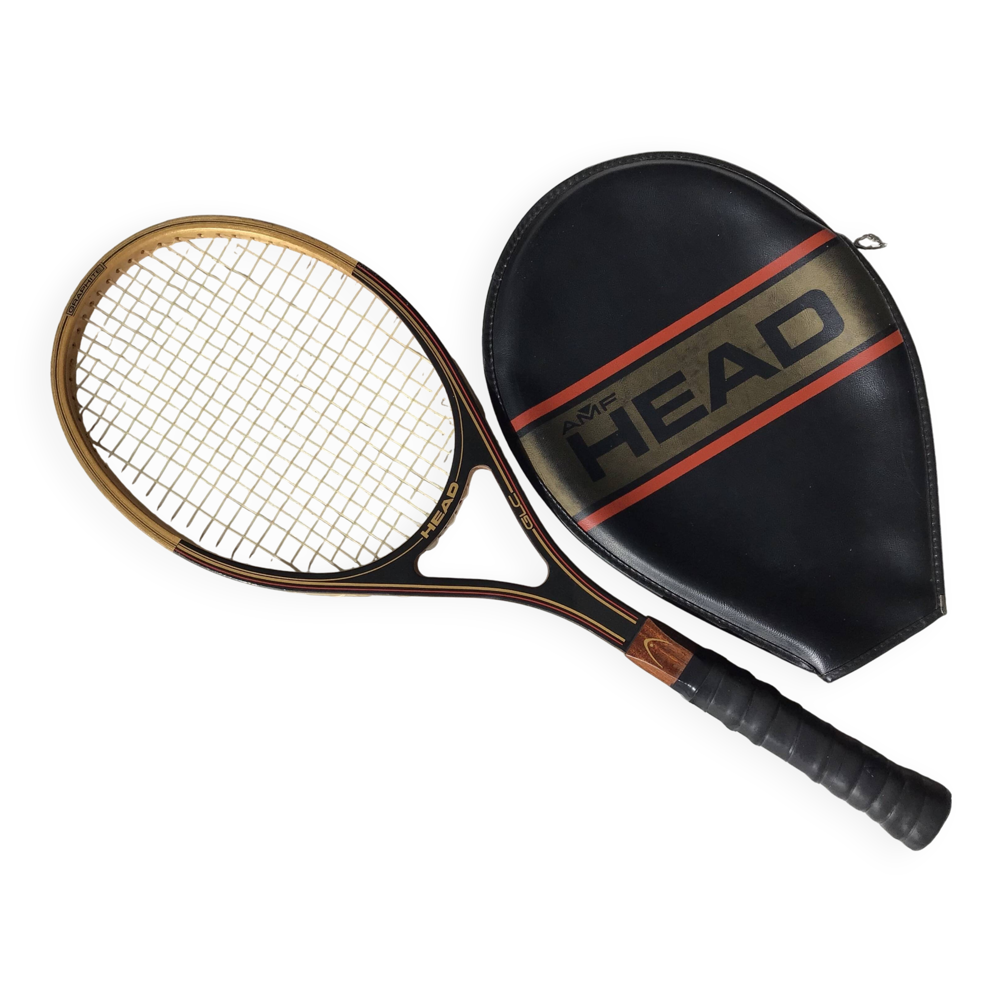 Head graphite vintage wooden racket