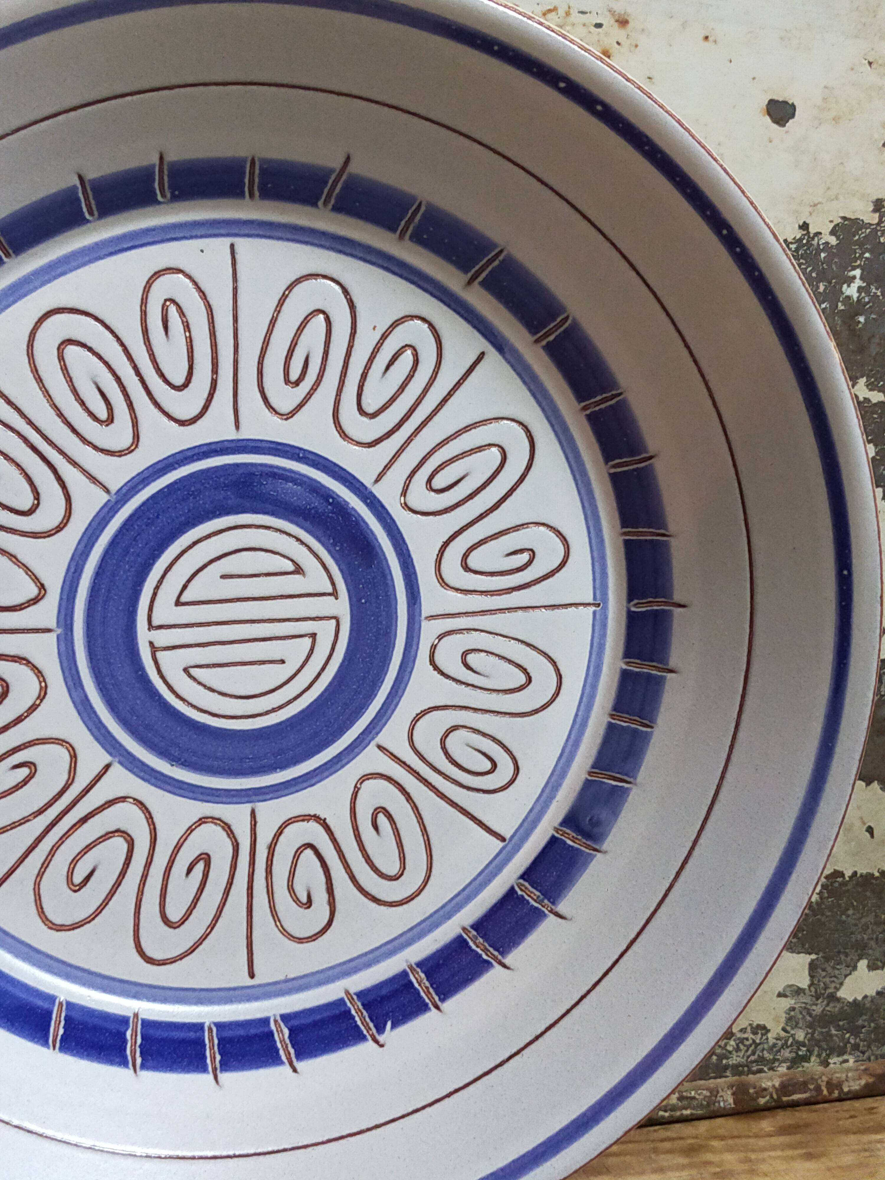 Five vintage MBFA PORNIC ceramic soup plates Daphné service