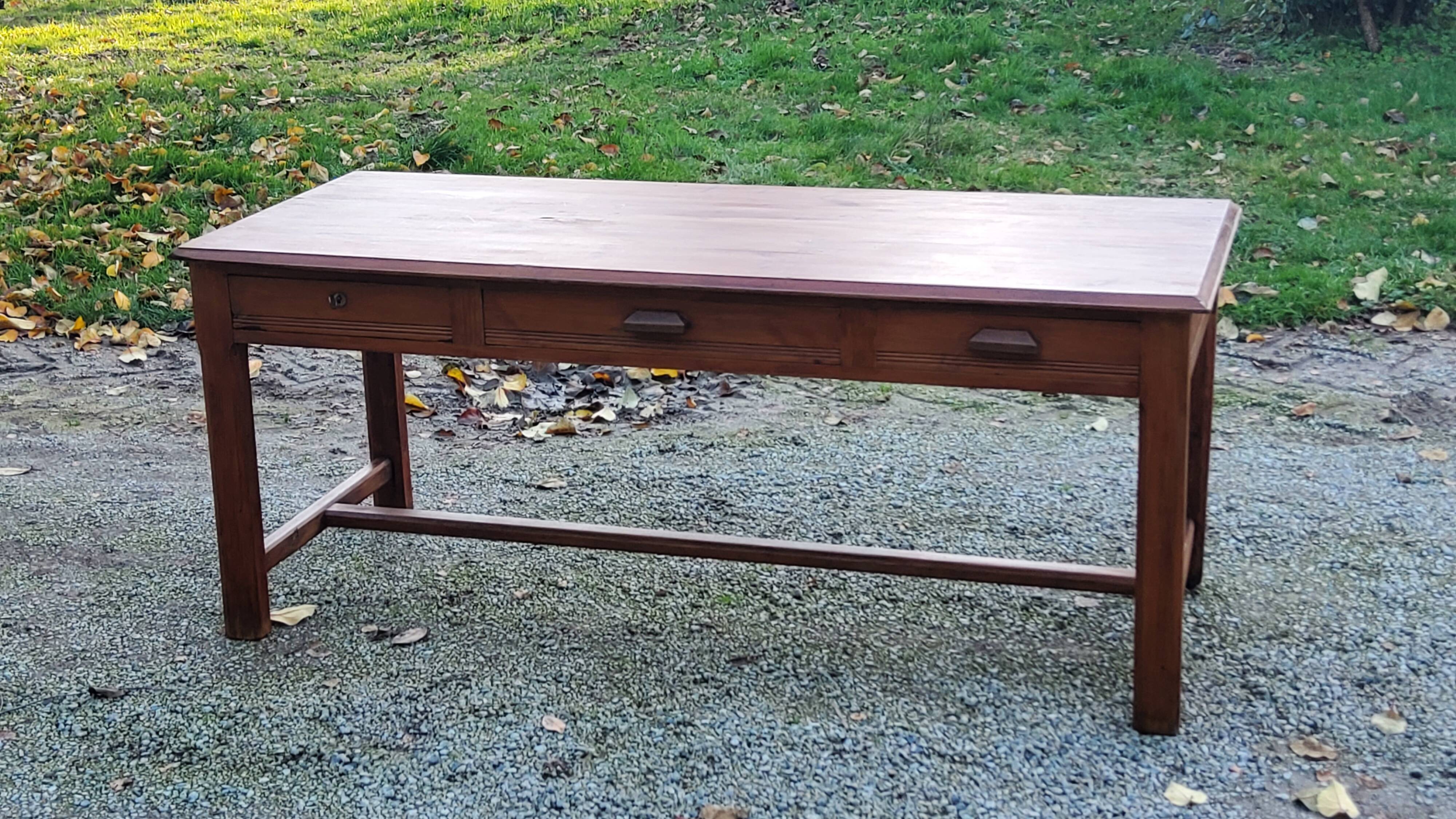Farm table early 20th century 3 spacer drawers 180cm