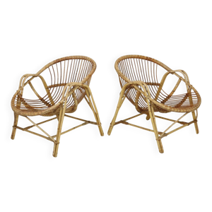 Paire de fauteuils en - 1960 france