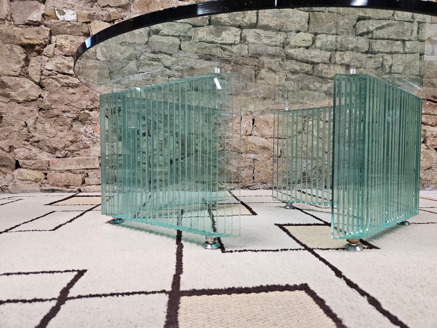 Italian glass coffee table 1970s