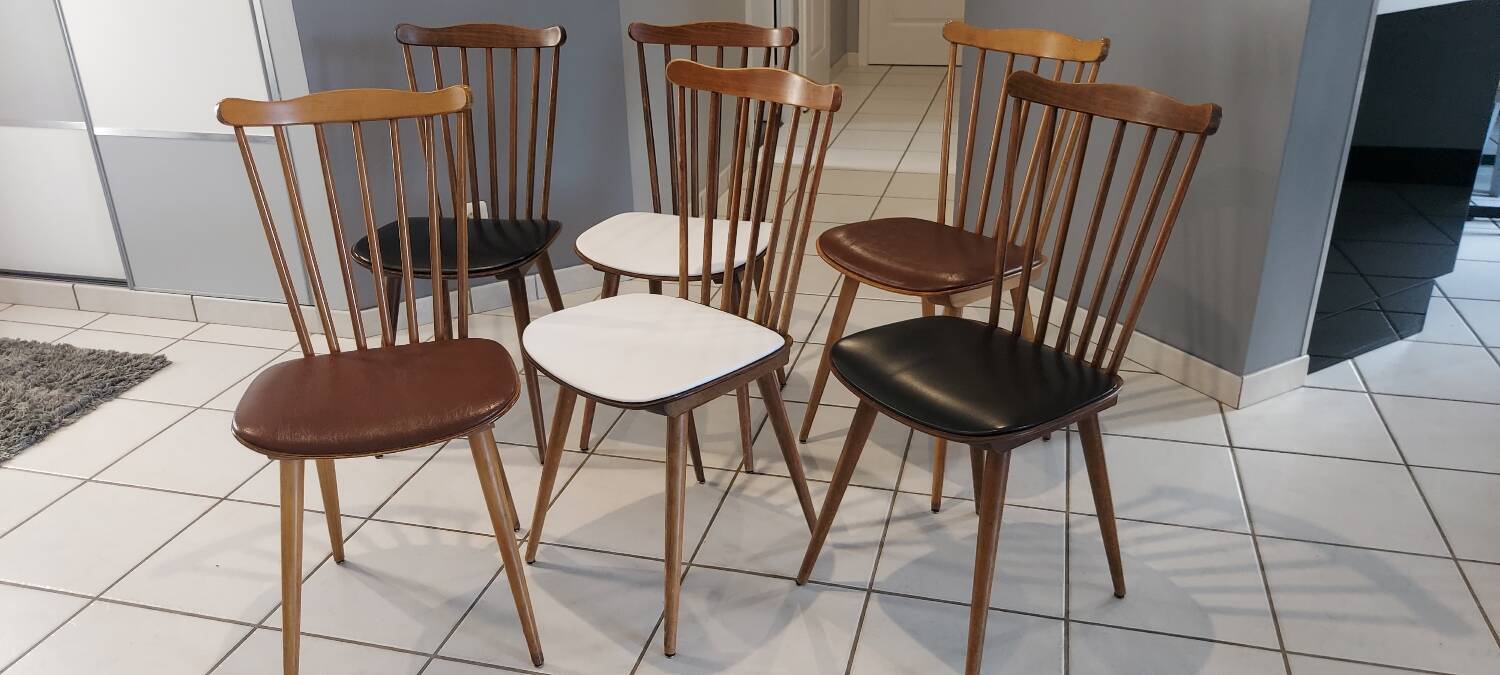 Set of 6 Menuet Baumann chairs 1970