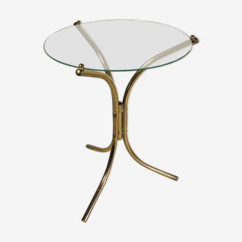 Glass and gilded metal coffee table