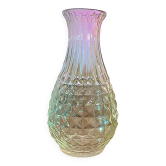 Vase soliflore en verre biseauté