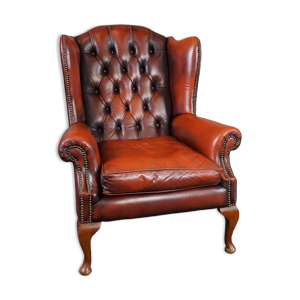 Fauteuil Chesterfield en cuir de