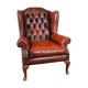 Fauteuil Chesterfield en cuir de vachette