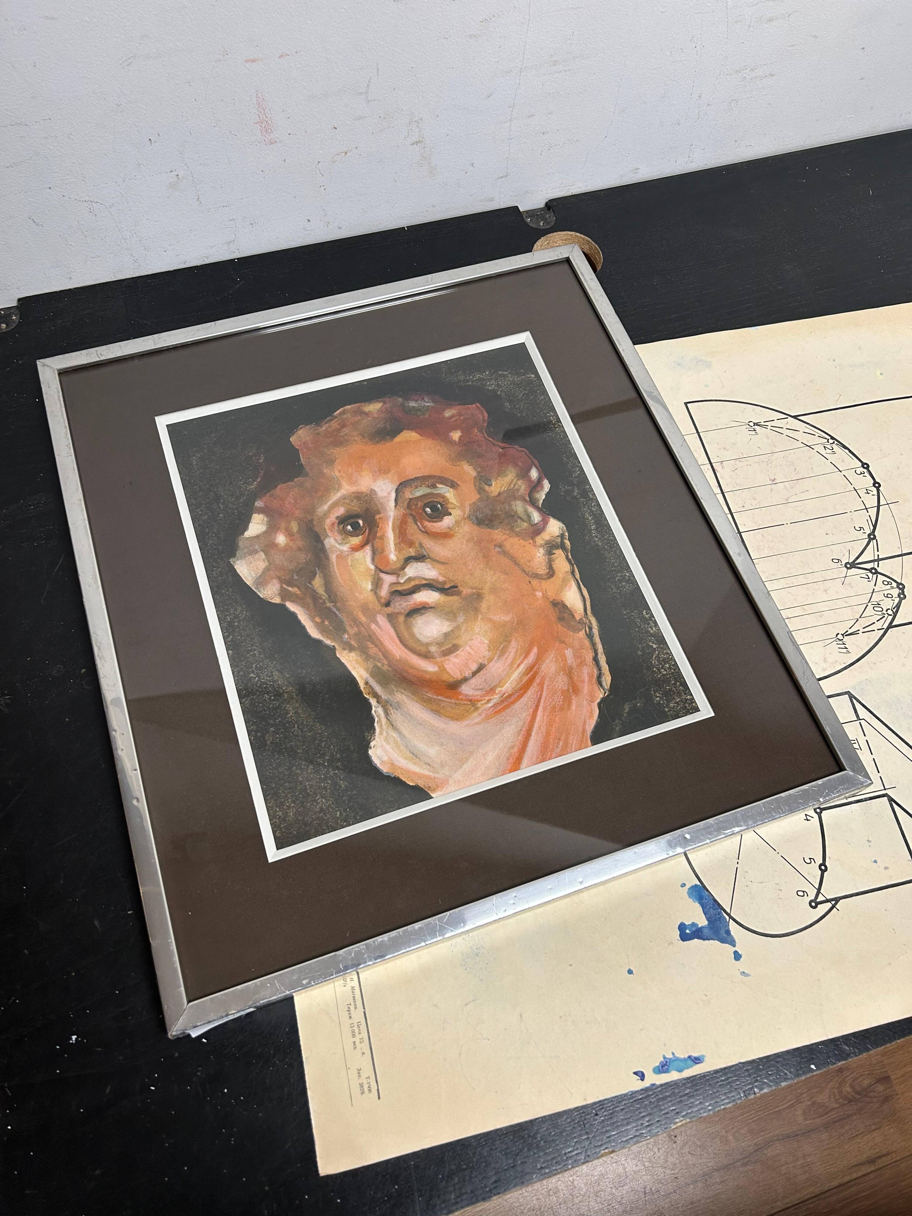 Léonor FINI - framed lithograph - 27/150 - Portrait - Satiricon