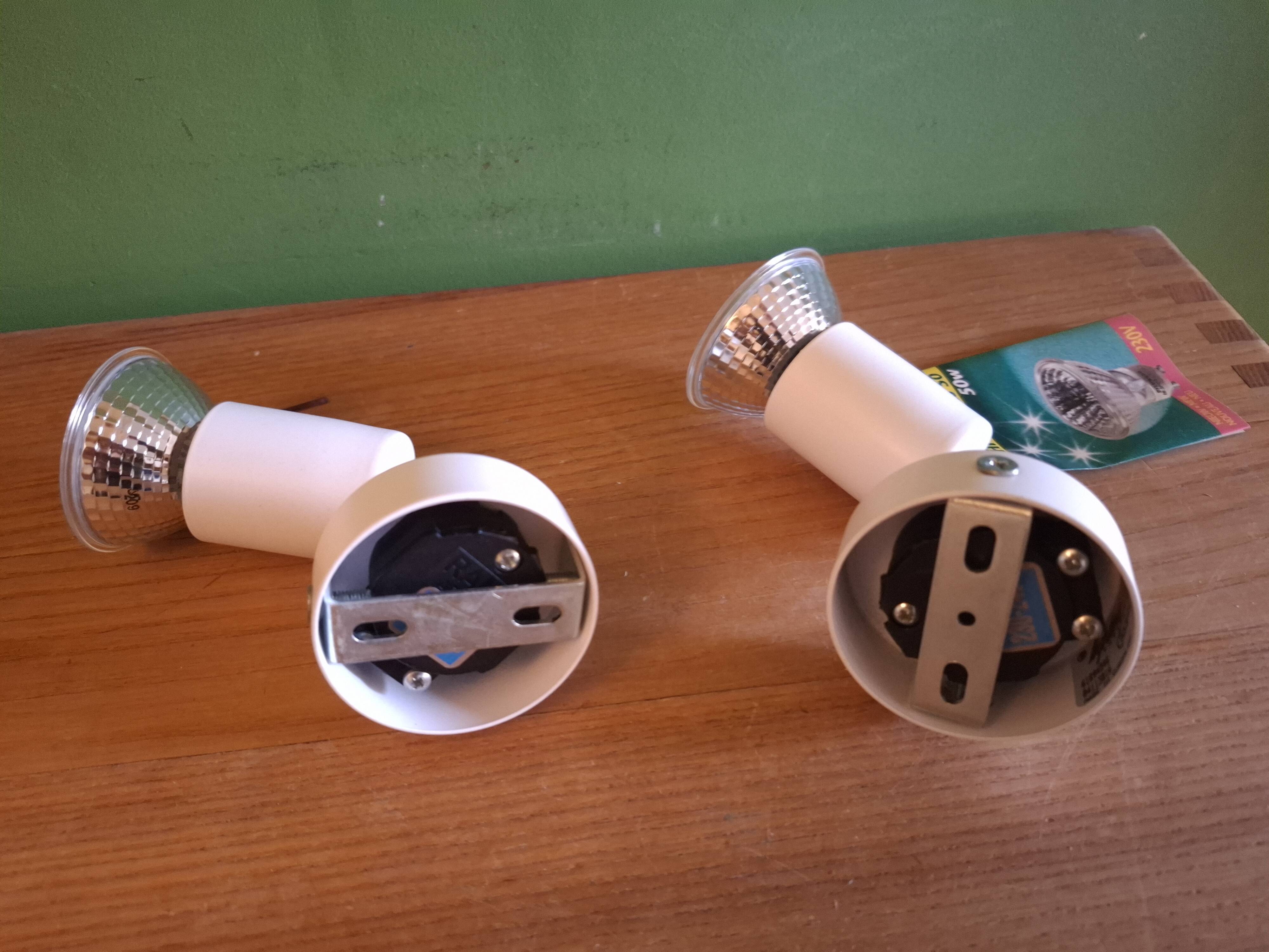 Two spotlights, wall lights, vintage 90s