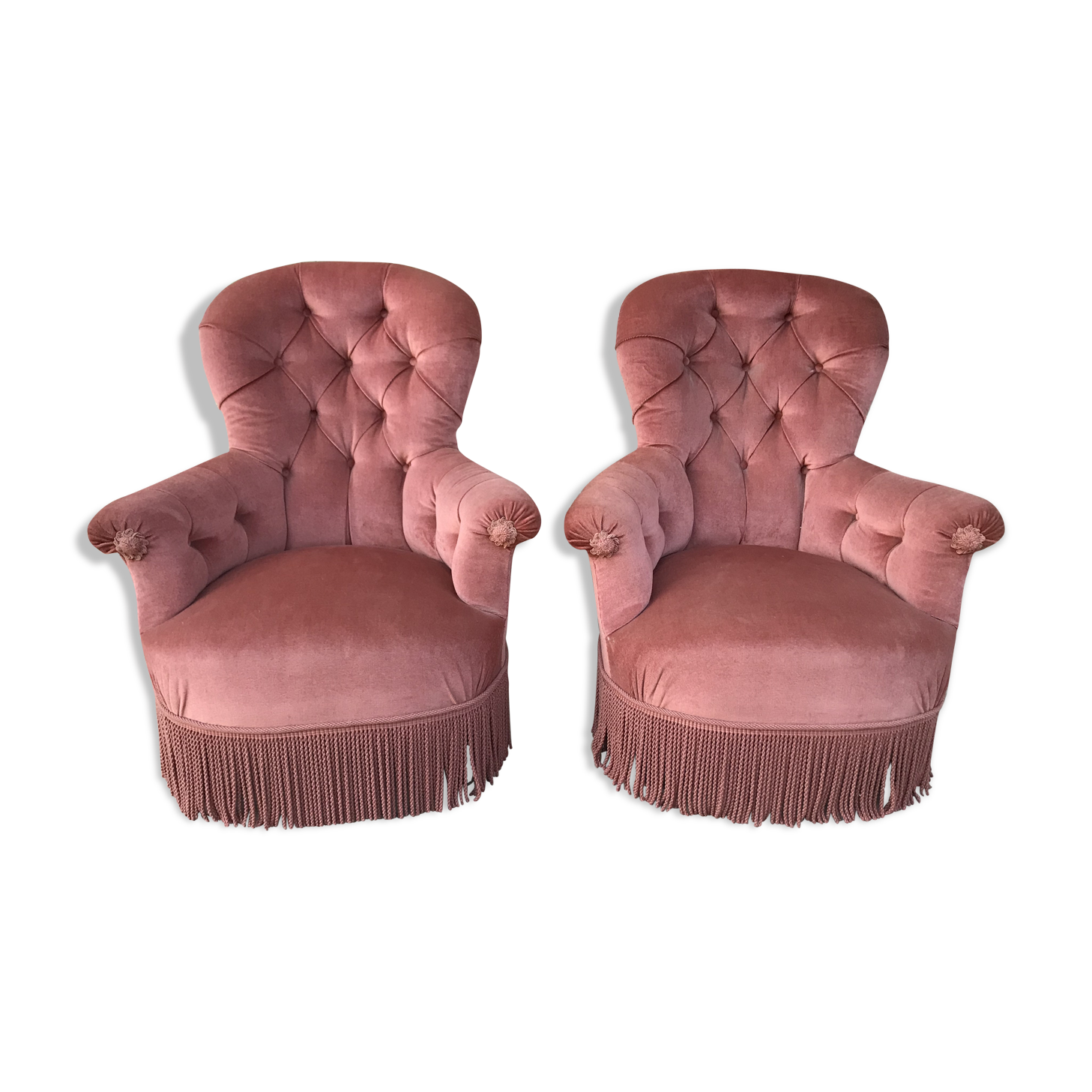 Paire de fauteuils crapaud Napoléon III