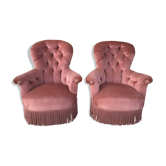 Paire de fauteuils crapaud Napoléon III
