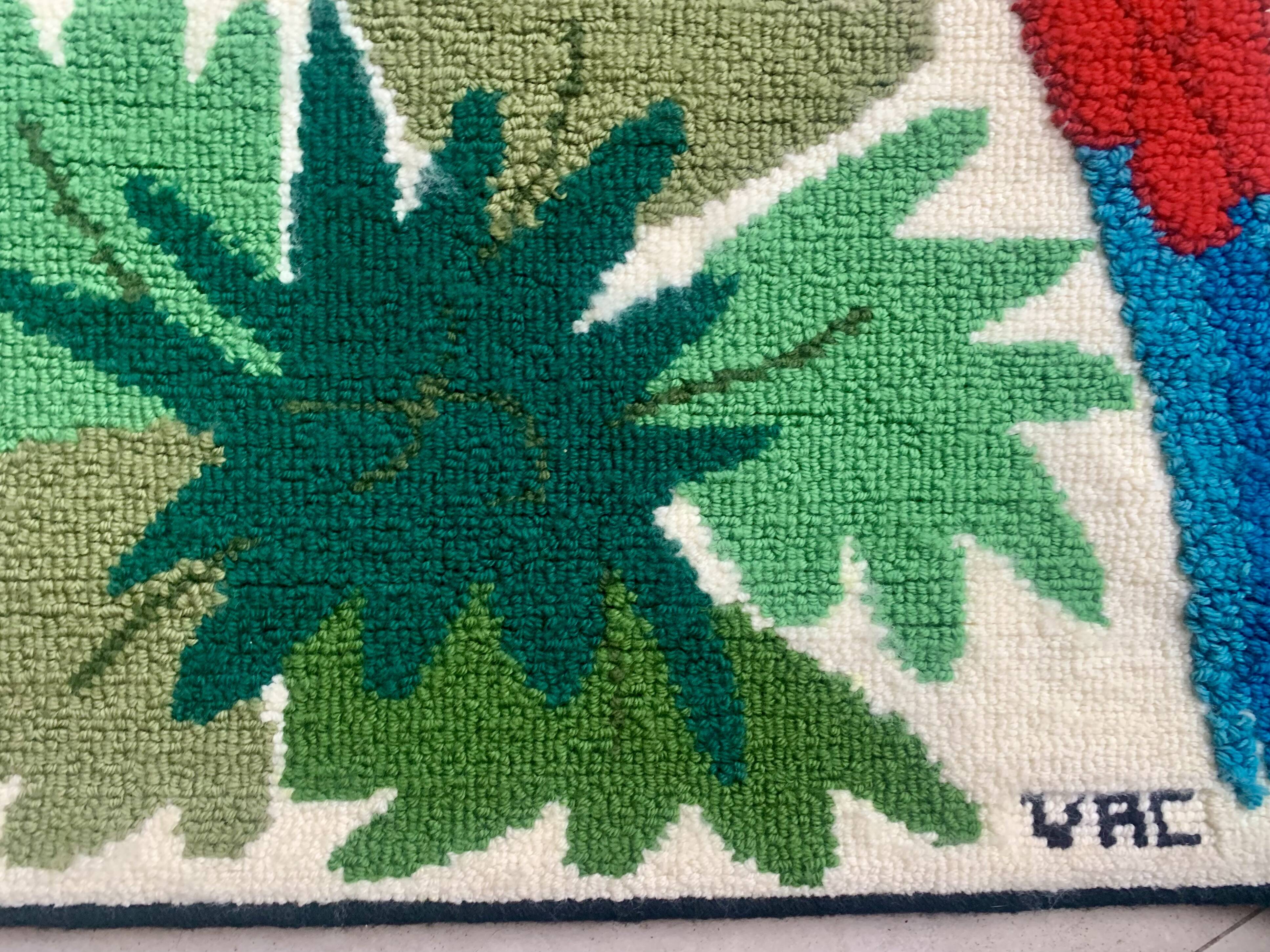 Parrot decor wall rug - Work of the Brazilian artist VAC - 1989