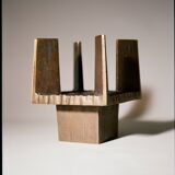 Brutalist Candle Holder / Chandelier in Bronze Circa 1950