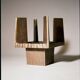 Brutalist Candle Holder / Chandelier in Bronze Circa 1950