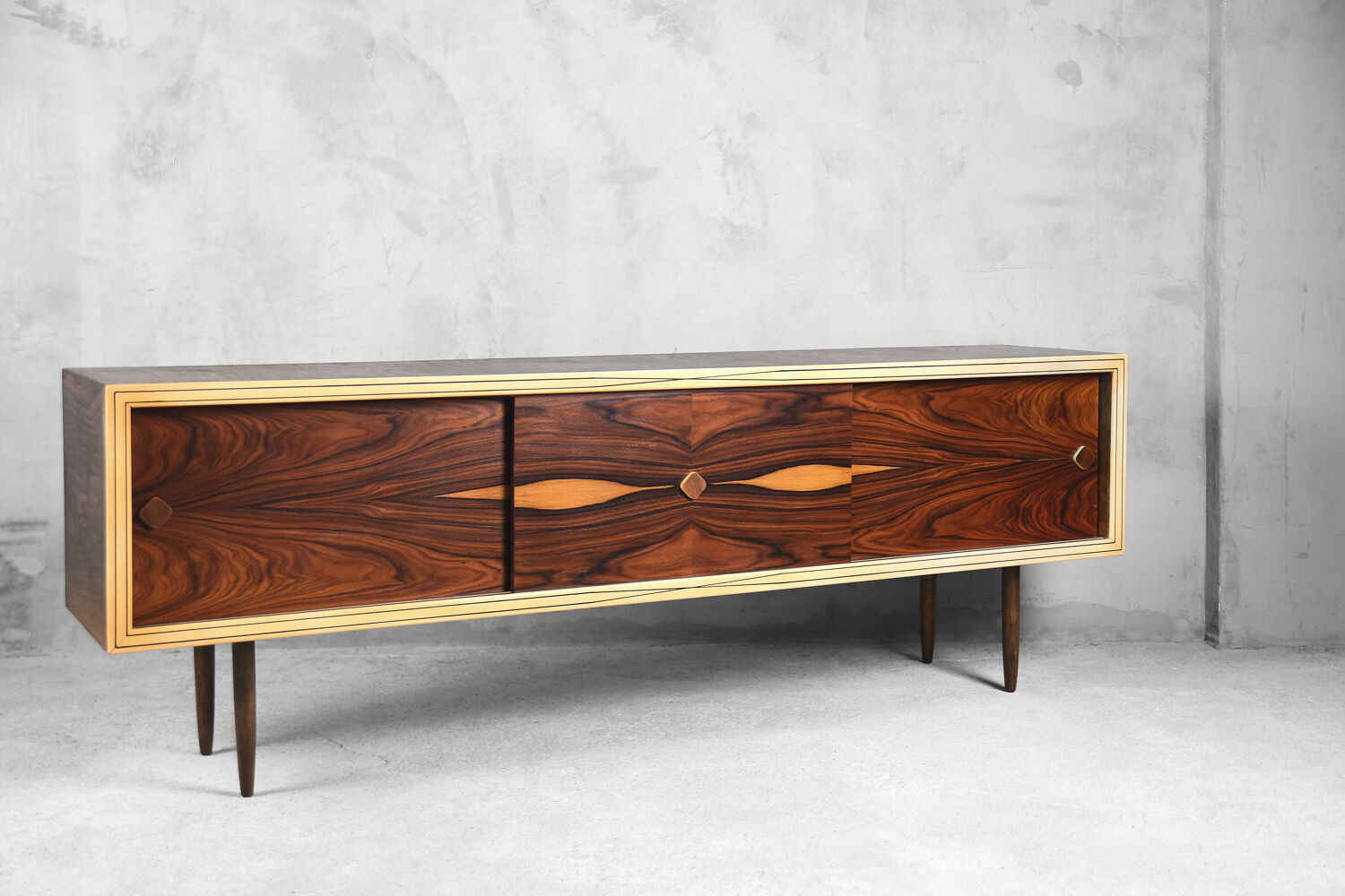 Mid-century modern Swedish rosewood and birch sideboard, 1960s