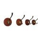 Set of 4 teak and brass coat hooks, Denmark 1960s