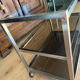 Brass and smoked glass table