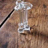 Un lot de 6 porte couteaux verre ancien transparent trilobé