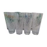Set of 8 cut crystal glasses