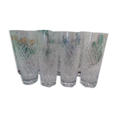 Set de 8 verres en cristal taillé