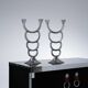 Sculptural metal candle holder, 1970s