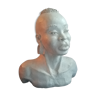 Bust of young African woman plaster patinated.