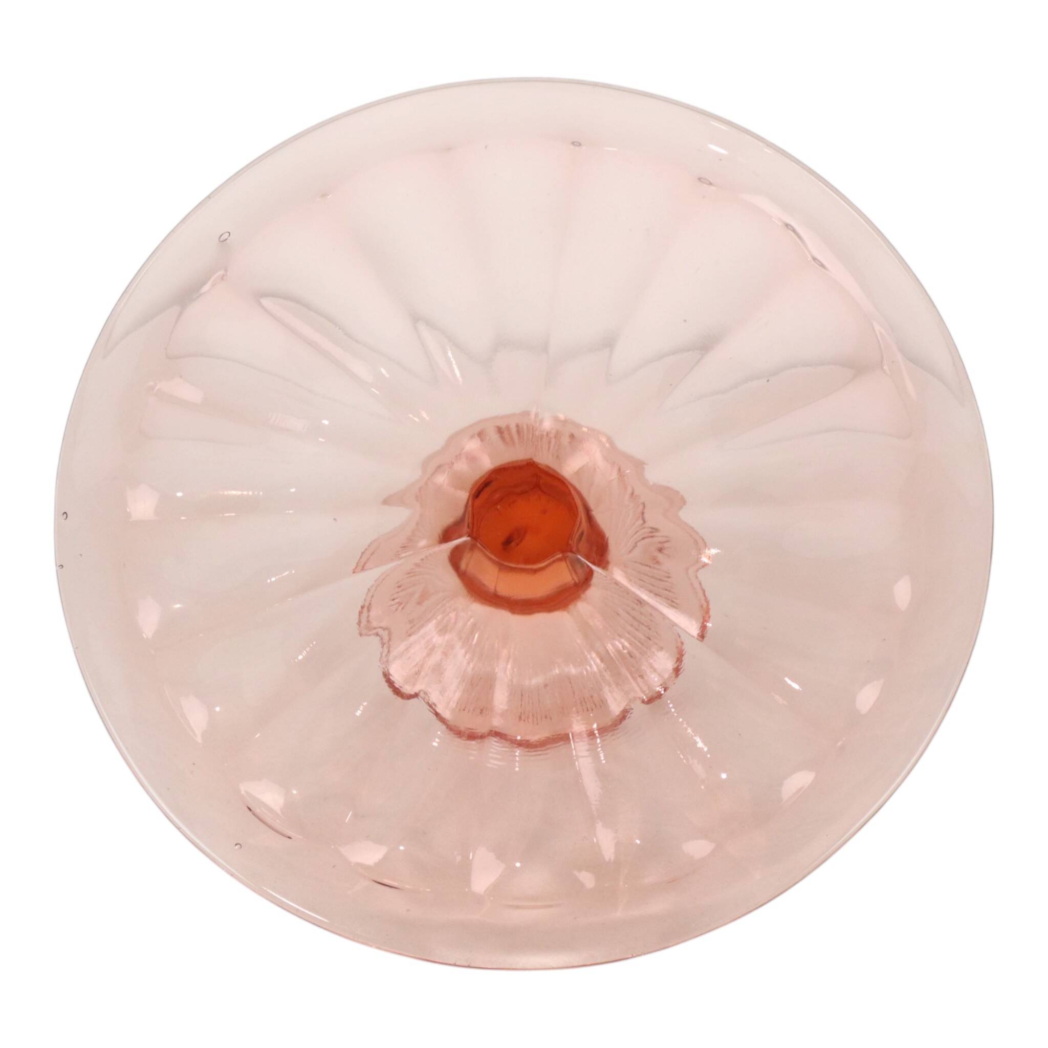 Pink Art Deco Cake Platter / Pastry Dish – Depression Glass
