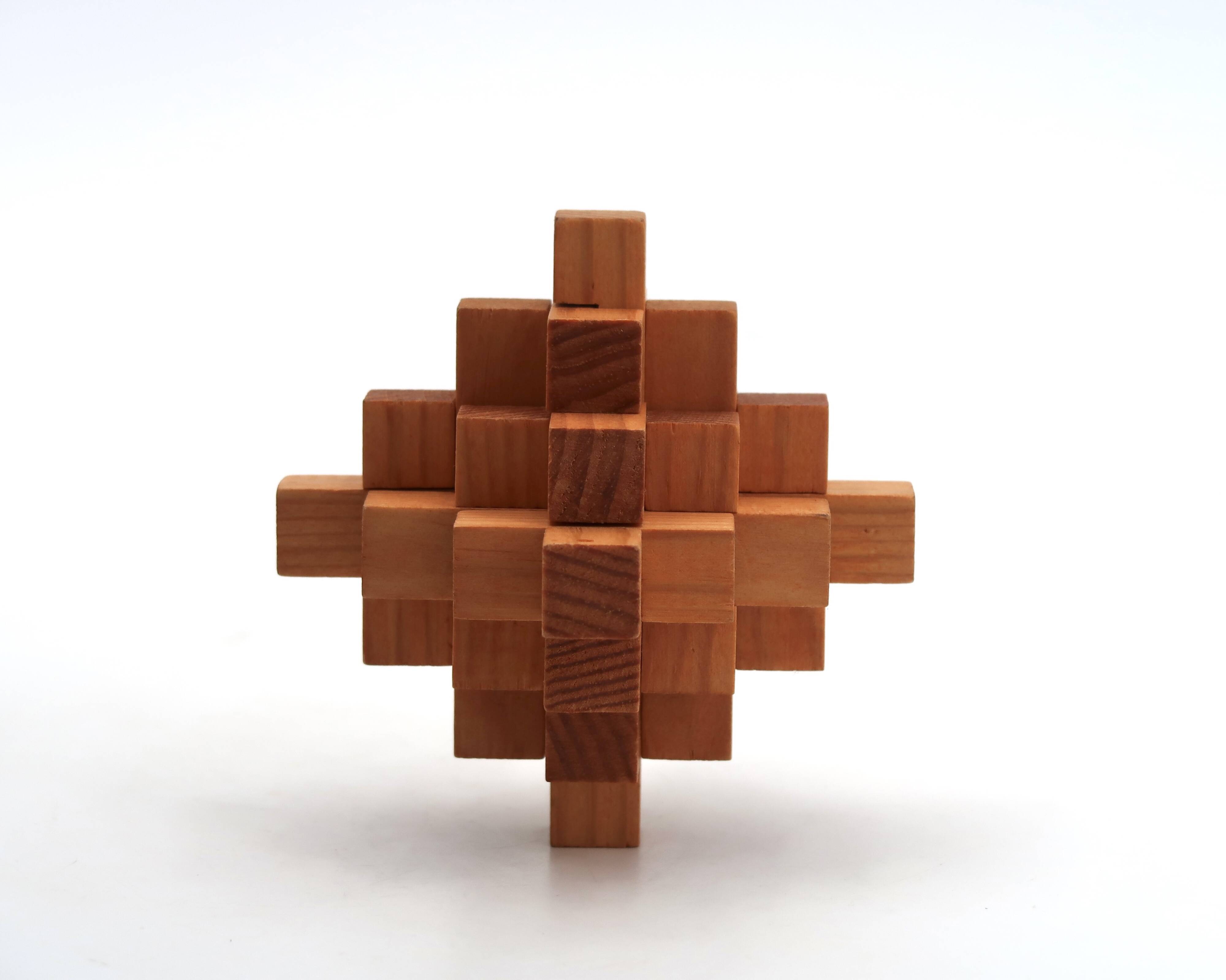 Arjeu wooden puzzle, 1970s sculpture